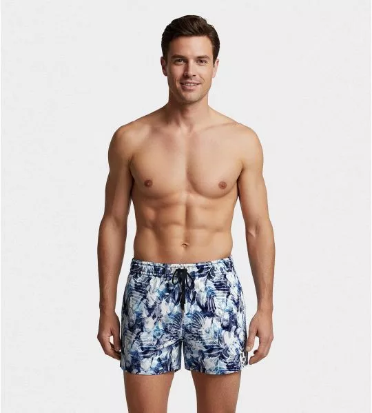 Short de bain Drift Bleu/Blanc