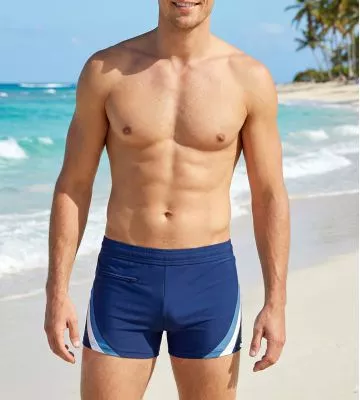 Boxer de bain long pour homme bleu