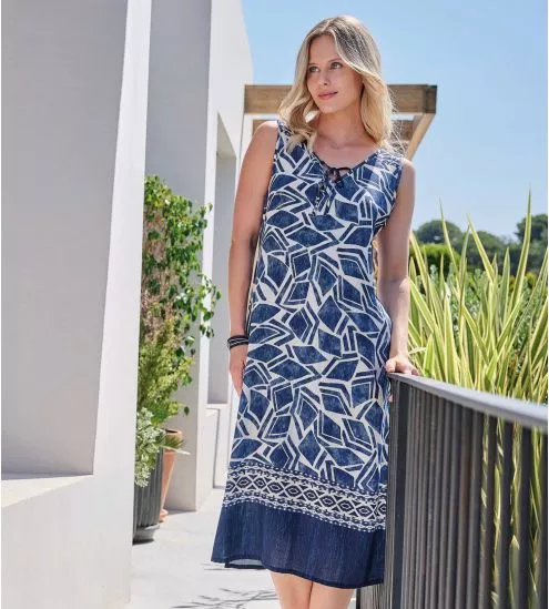 Robe longue de plage Bleu
