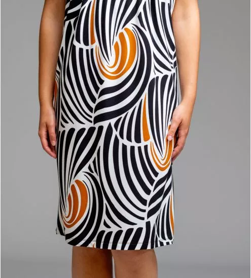 Robe d'été à motifs Noire/Ocre