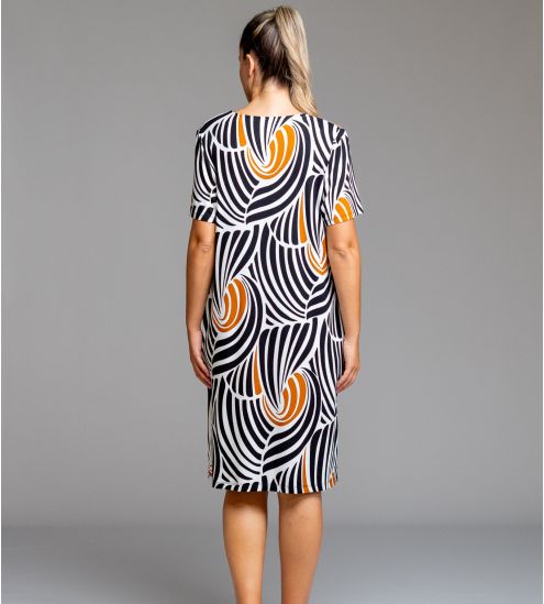 Robe à motifs Noire/Ocre