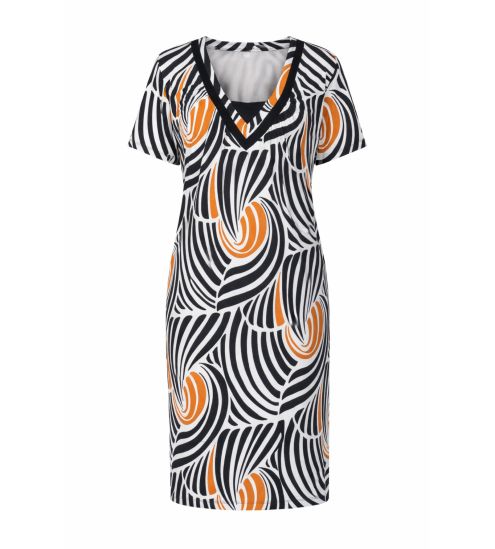 Robe à motifs Noire/Ocre