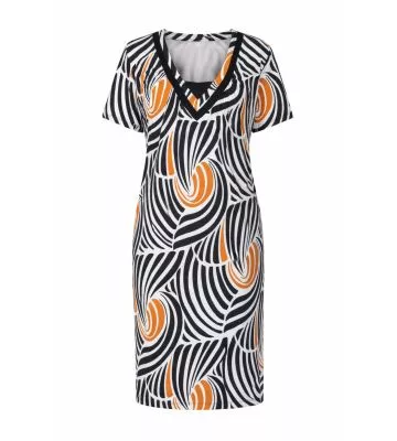 Robe à motifs Noire/Ocre