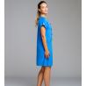 Robe éponge boutonnée Bleu