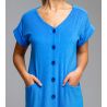 Robe éponge boutonnée Bleu