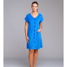 Robe éponge boutonnée Bleu