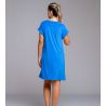 Robe éponge boutonnée Bleu