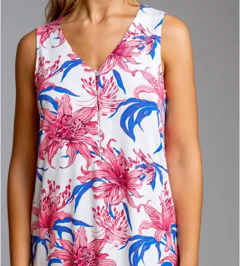 Liquette sans manches imprimé floral Marine Rose