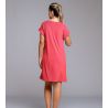 Robe éponge boutonnée Corail