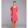 Robe éponge boutonnée Corail