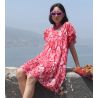 Robe courte à volants Rose