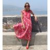 Robe longue à volants Rose