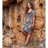 Robe d'été à motifs Noire/Ocre