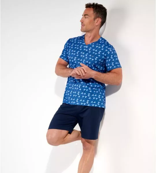 Pyjama court bleu homme Beachcomber