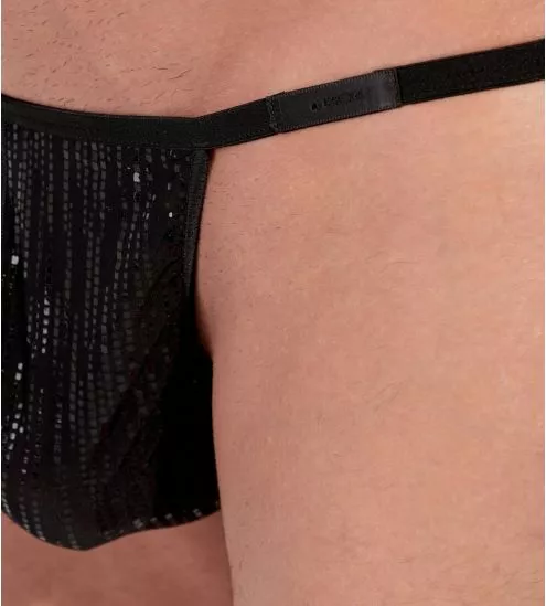 G-string Strip pour homme Noir