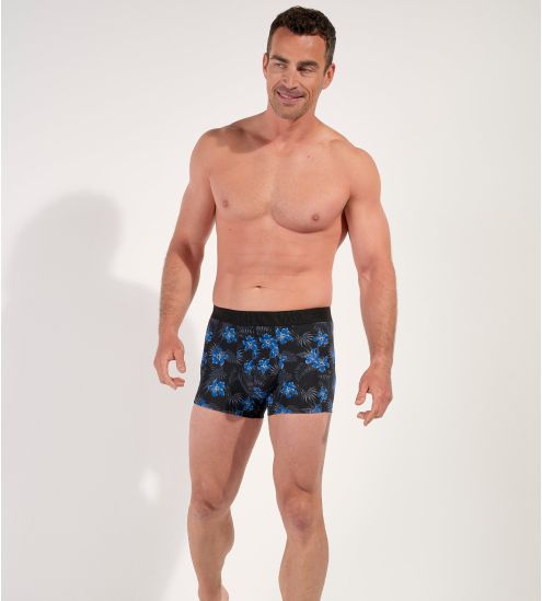 Boxer fleuri homme Keywest Noir