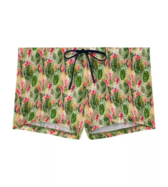 Boxer de bain Taormina vert imprimé