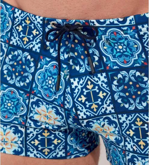 Boxer de bain Maiolica Bleu...