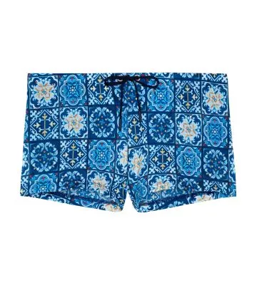 Boxer de bain Maiolica Bleu imprimé