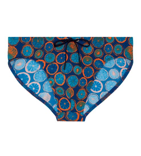 Slip de bain imprimé orange Trapani