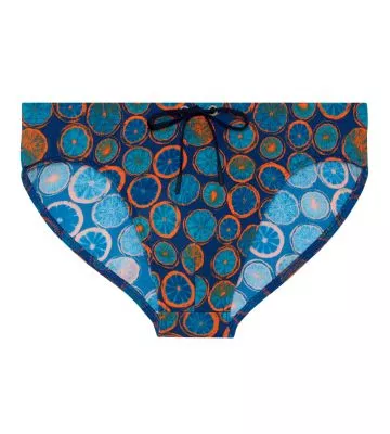 Slip de bain imprimé orange Trapani