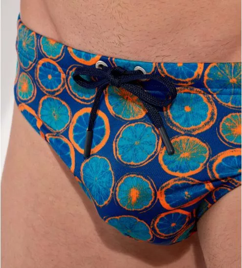 Slip de bain imprimé orange...