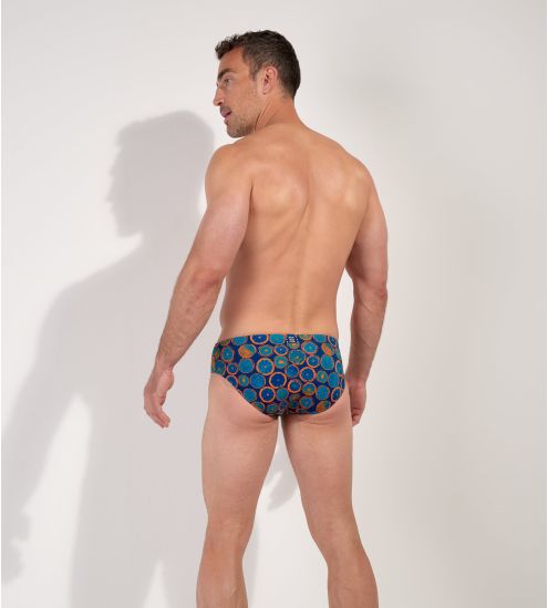 Slip de bain imprimé orange Trapani
