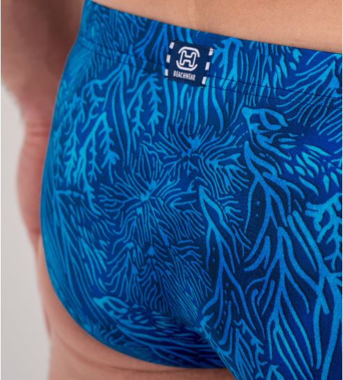 Slip de bain Panarea imprimé bleu