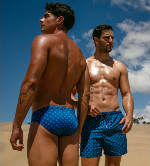 Slip de bain bleu homme Trinacria