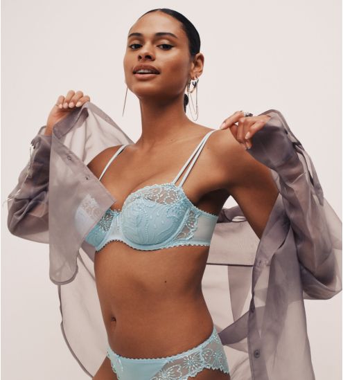 Soutien gorge balconnet demi mousse Jane Milky Blue