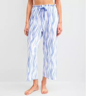 Pantalon de pyjama large femme Favourites Ocean Star White