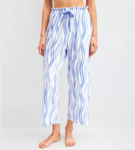 Pantalon de pyjama large femme Favourites Ocean Star White