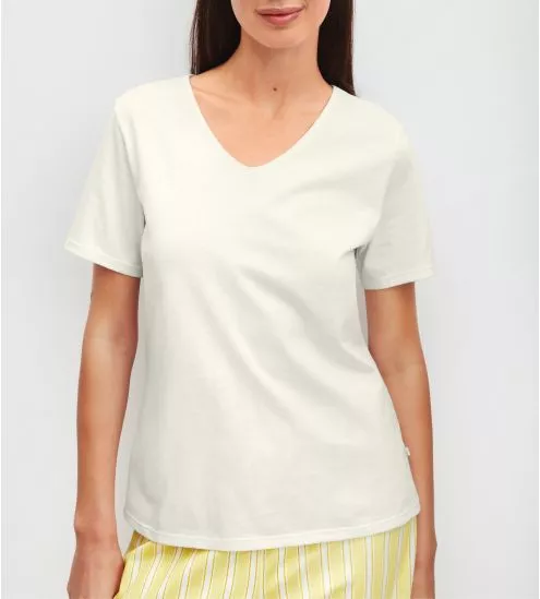 T-shirt femme blanc en...