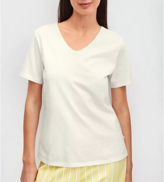 T-shirt femme blanc en coton Favourites Ocean Star Dust