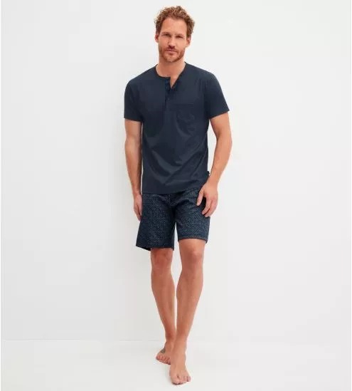 Pyjama court homme Relax Selected 2 Darkblue