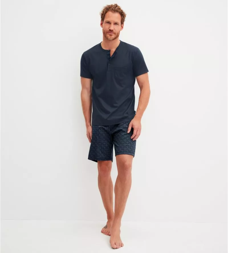 Pyjama court homme Relax Selected 2 Darkblue