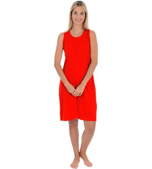 Robe tissu éponge sans manches Blood Orange
