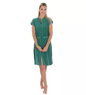 Robe tissu éponge zippée Petrol