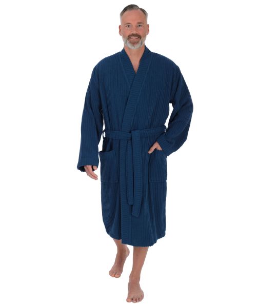 Peignoir homme en tissu éponge 120cm Bleu
