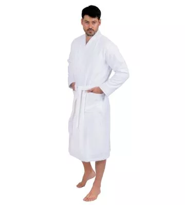 Peignoir mixte en tissu éponge 125cm Blanc