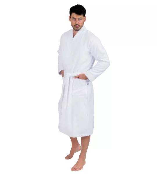 Peignoir mixte en tissu éponge 125cm Blanc