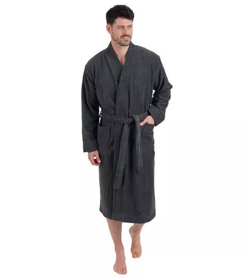 Peignoir mixte en tissu éponge 125cm Anthracite