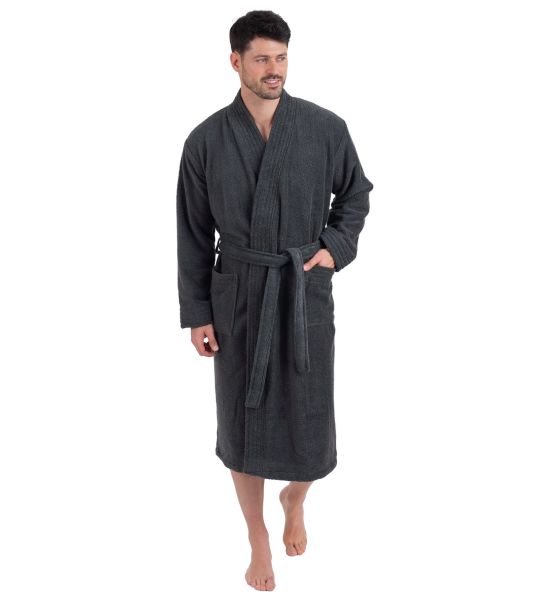 Mixed Bathrobe in 125cm Anthracite Cloth Fabric