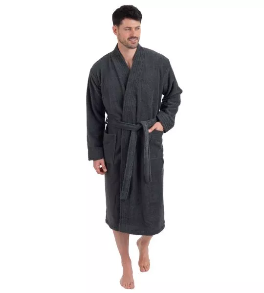 Peignoir mixte en tissu éponge 125cm Anthracite