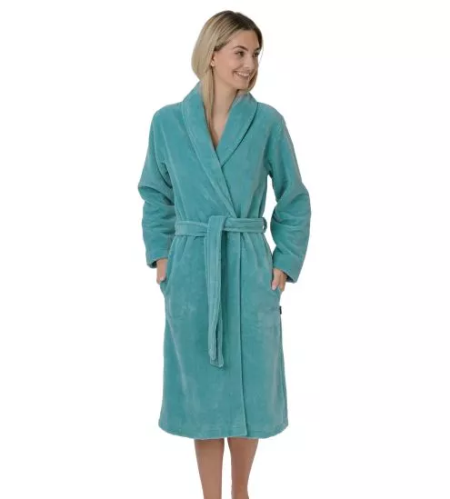 Turquoise blue shawl collar...