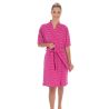 Peignoir femme manches 3/4 tissu éponge Rose