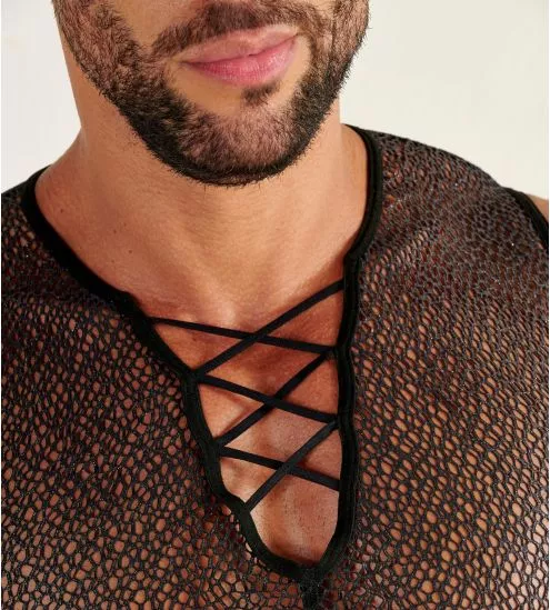Bustier homme avec laçage Night Universe Silver Grey