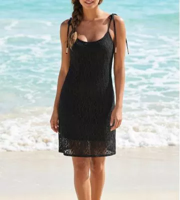 Robe de plage noire L'Ondine