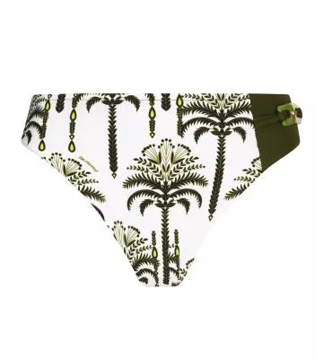Bas de maillot de bain Palmier Audace Kaki & Blanc