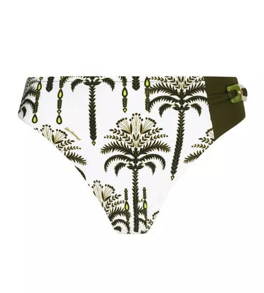 Bas de maillot de bain Palmier Audace Kaki & Blanc